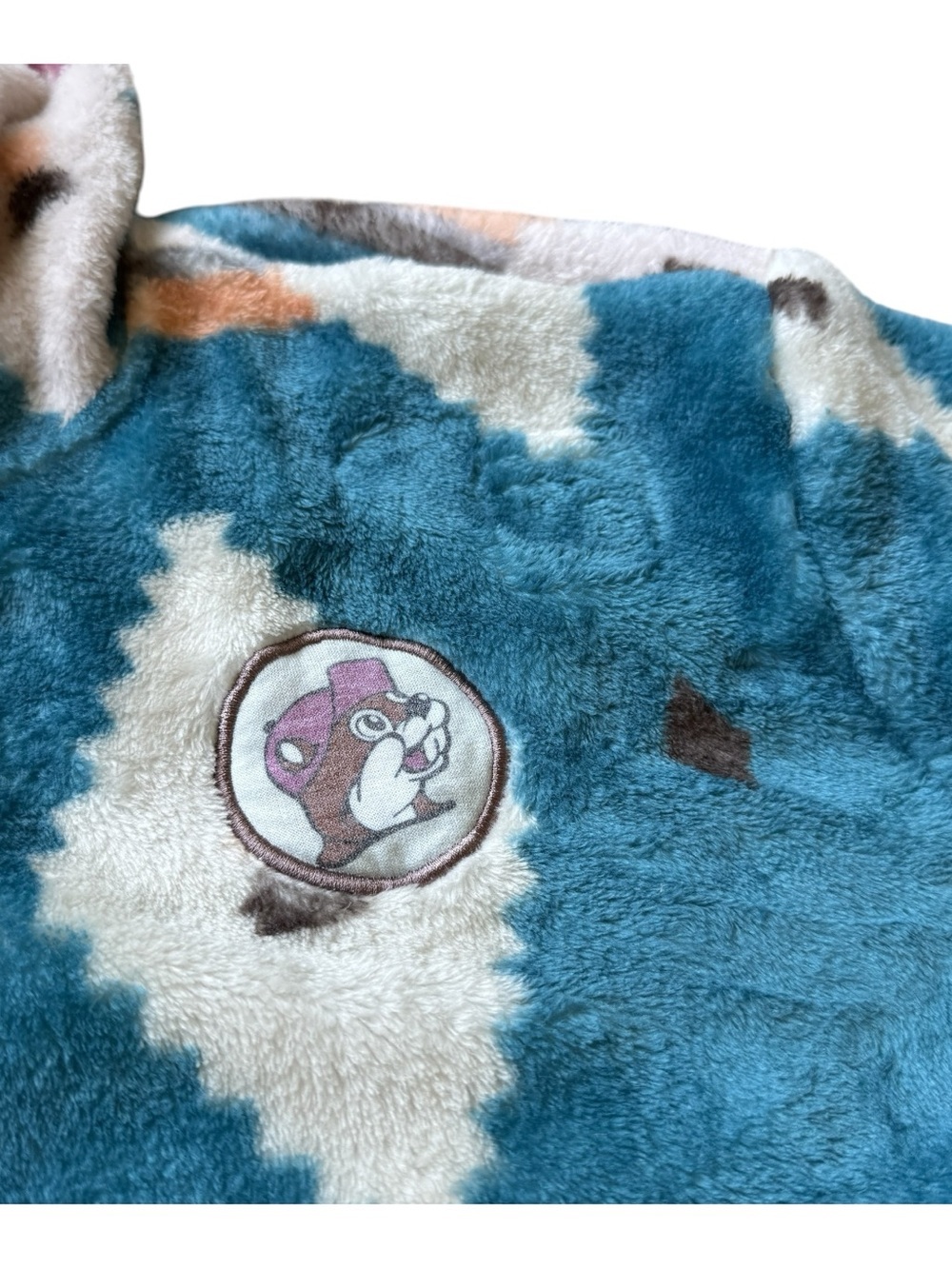 Buc-ee’s Aztec Plush Sherpa Zip Hoodie Jacket L Southwest Fleece Full Zip Cozy - Picture 2 of 10